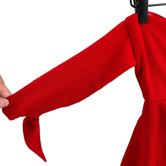 🚨ASOS Collection Womens Size 4 Havana Tie Bow Front Maxi Dress in Red - Picture 4 of 8